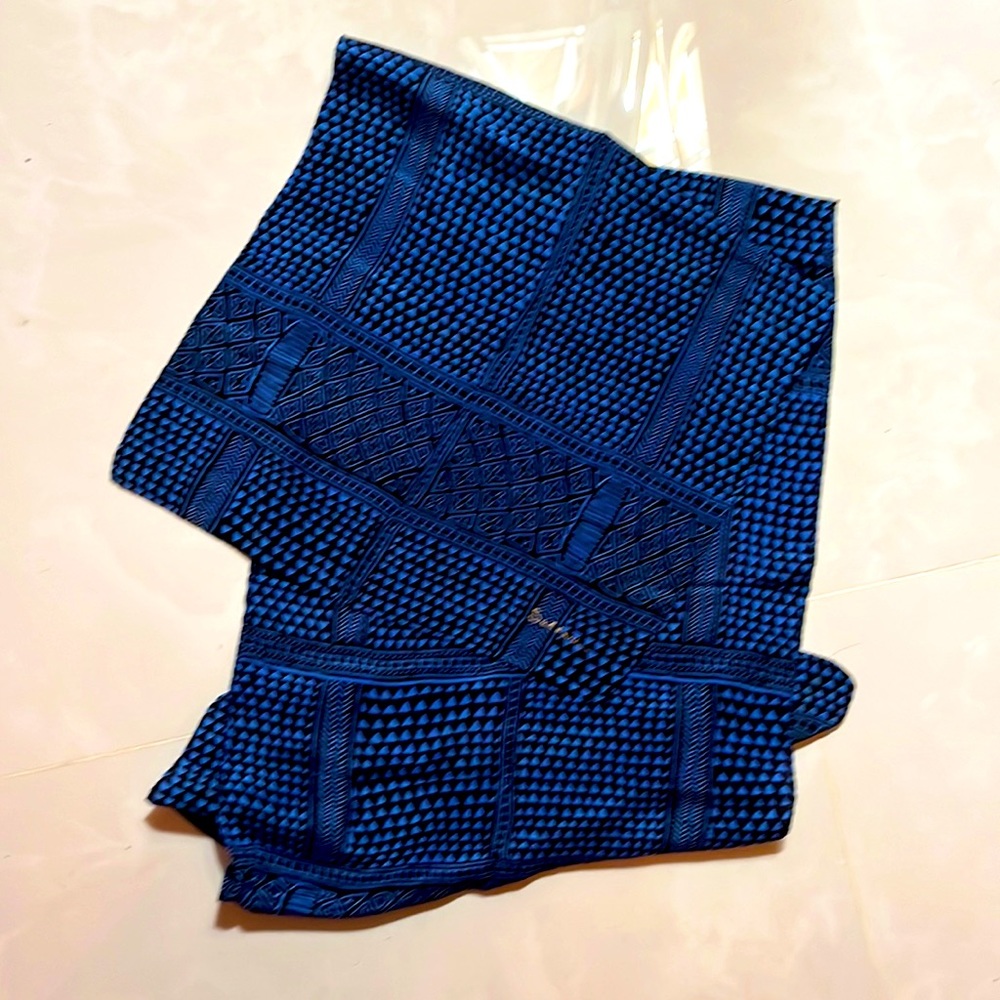 Saldarini Blue Black Print Scarf